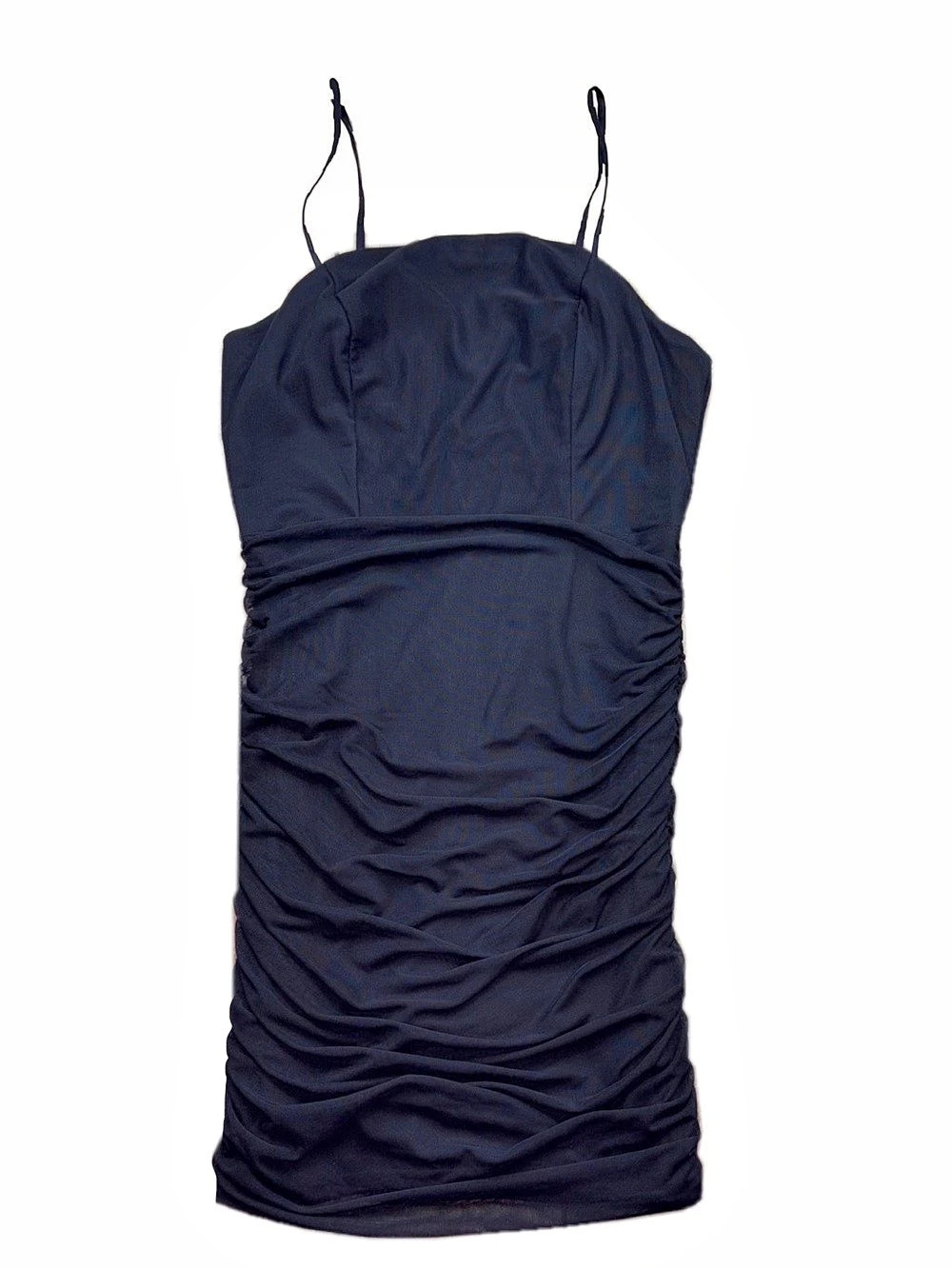 Ruched Mini Dress in Black y2k size large